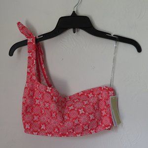 MICHAEL Micheal Kors One Shoulder Bikini Top Red S